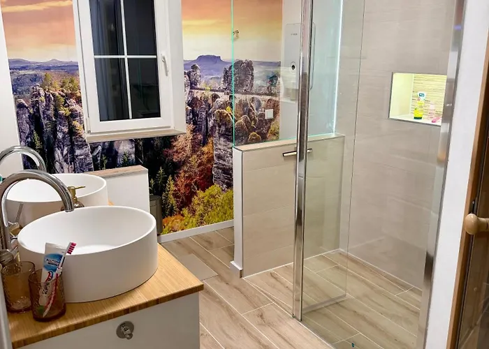 Apartmán Kathy - Moderne, Stilvolle Mit Balkon, Sauna Und Kostenlosem Parkplatz Im Schoenen Elbsandsteingebirge